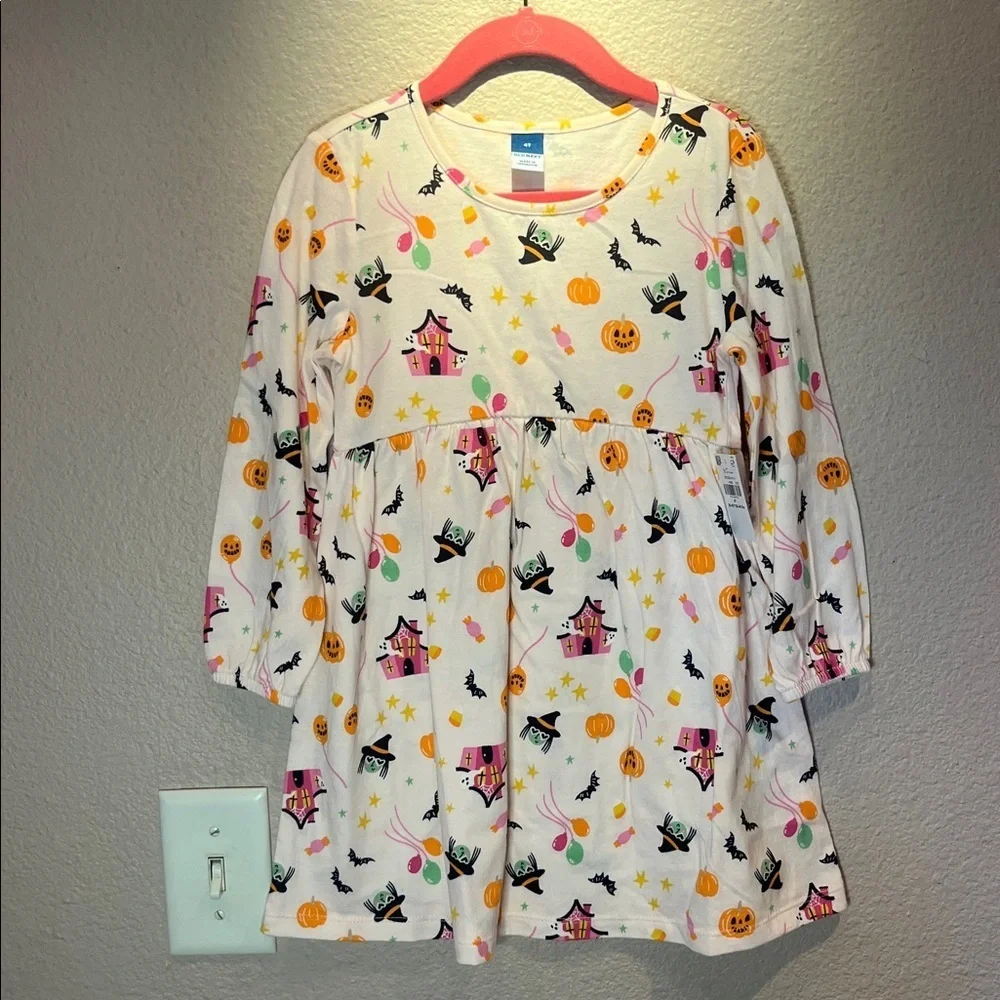 New Old Navy Girl’s Halloween Witch Print Dress Size 4T NWT